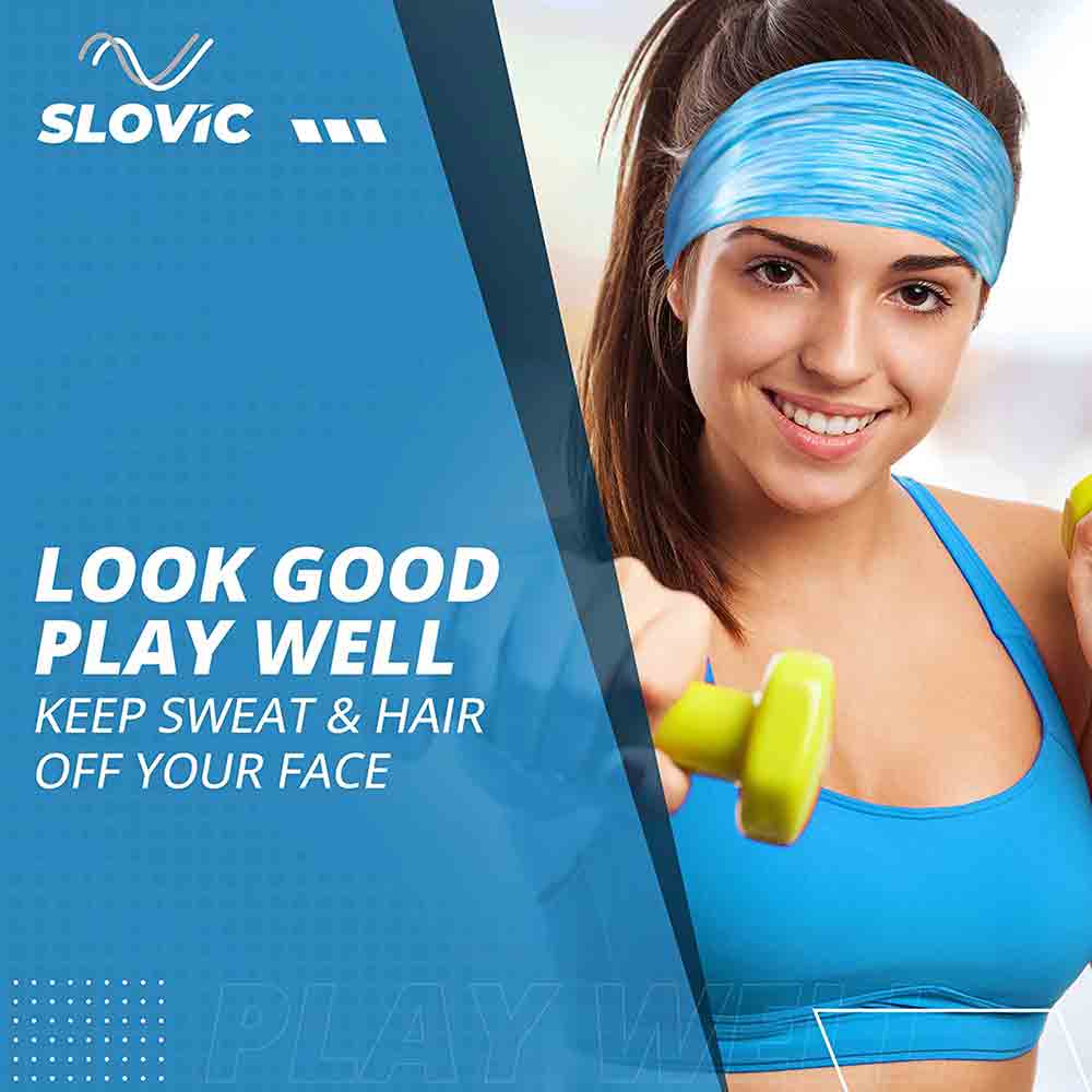 3 - SLOVIC Sport Headband,  Black  Free Size 