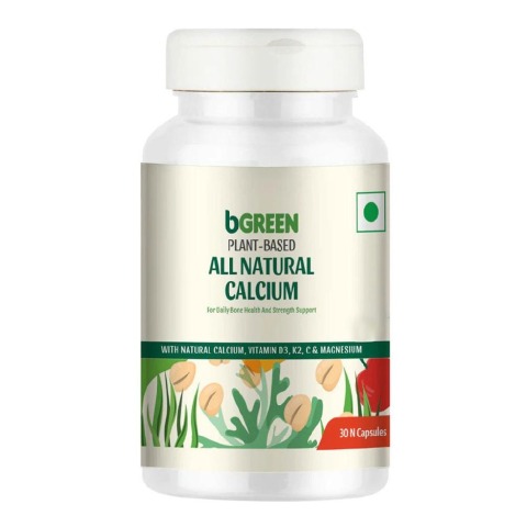 2 - bGREEN Plant Based All Natural Calcium by MuscleBlaze,  30 capsules  Unflavoured 