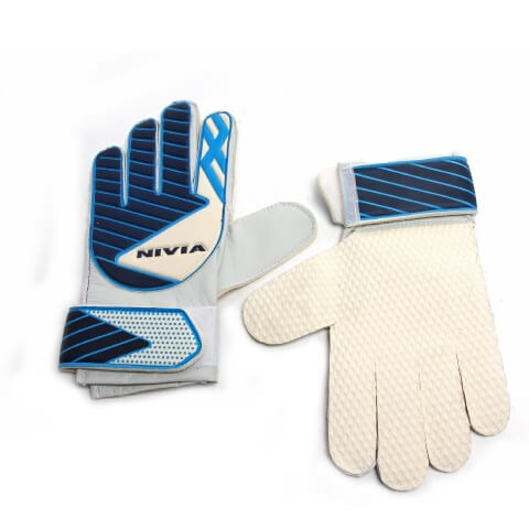 Nivia Armour Goal Keeper Gloves,  White/Blue  LARGE 