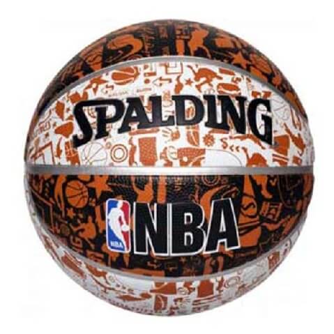 Spalding NBA Graffiti Basketball, Black/Brown/White 7