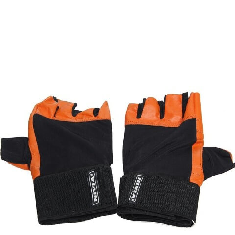 Nivia Pro Wrap Leather Gym Gloves,  Black  Large 
