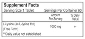 Healthvit L-Lysine (1000 mg),  60 tablet(s)  60 Servings  Unflavoured 