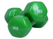 B Fit USA Vinyl Dumbbell (6034),  Green  3 kg 