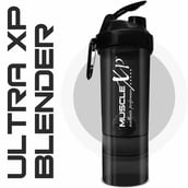 3 - MuscleXP Ultra XP Blender Gym Shaker with 2 Compartments, Black 650 ml