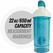 2 - MuscleXP PRO XP Gym Shaker,  Sea Blue (Blender) with Compartment  650 ml 