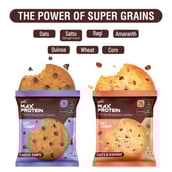 2 - RiteBite Max Protein Cookies,  12 Piece(s)/Pack  Choco Chips+Oats & Raisins Pack of 12 