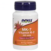Now MK-7 Vitamin K-2 (100mcg),  Unflavoured  60 veggie capsule(s) 