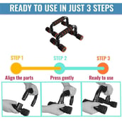 2 - Strauss Moto Push Up Bar,  Pair (Black/Orange)  Free Size 
