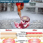 1 - Strauss Kinesiology Sports Tape,  Camo Pink  5 m 