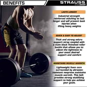 2 - Strauss Weight Lifting Gym Belt Waist Support,  Black  Free Size 