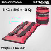 4 - Strauss Ankle Weight (Pair),  Pink  5 kg 