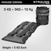 4 - Strauss Ankle Weight (Pair),  Black  5 kg 