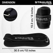 3 - Strauss Round Shape Ankle Weight (Pair),  Black  1 kg 