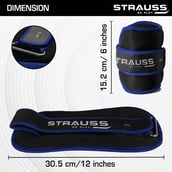 3 - Strauss Round Shape Ankle Weight (Pair),  Blue  1 kg 