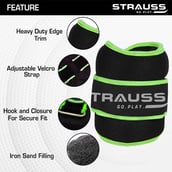 1 - Strauss Round Shape Ankle Weight (Pair),  Green  1.5 kg 