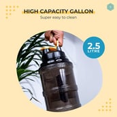 5 - Boldfit Gym Gallon Water Jug Bottle, Transparent Black 2.5 L