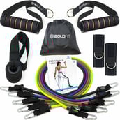 1 - Boldfit Resistance Tube Kit with Bag and Ankle Straps,  Multicolor  Free Size 