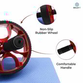 4 - Boldfit Abs Roller Exerciser with Knee Mat,  Red  Free Size 