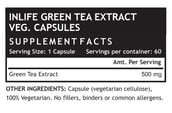 INLIFE Green Tea Extract (500mg),  60 veggie capsule(s)  Unflavoured 