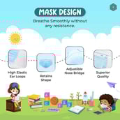 3 - Boldfit Surgical Face Masks for Kids,  Blue (Pack of 4) 