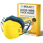 1 - Boldfit N95 Face Mask for Kids, Black, Blue, Yellow
