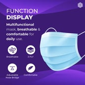 2 - Boldfit 3 Layer Surgical Face Mask with Nose Pin,  Blue Pack of 2 