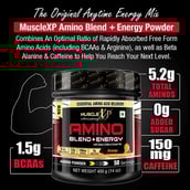 4 - MuscleXP Amino Blend & Energy Powder,  0.88 lb  50 Servings  Orange 