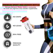 2 - Strauss Energy Shaker Bottle,  Red & White Shade  700 ml 