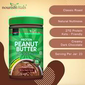 4 - NourishVitals Protein Peanut Butter,  0.750 kg  Creamy Dark Chocolate 