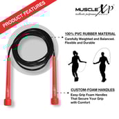 3 - MuscleXP Skipping Rope,  Red & Black  Free Size 
