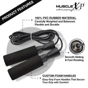 2 - MuscleXP Skipping Rope,  Blue & Black  Free Size (with Foam Handles) 