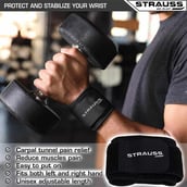 3 - Strauss Wrist Support, Black Free Size