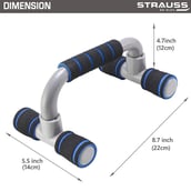 3 - Strauss Moto Push Up Bar,  Pair (Black/Blue)  Free Size 