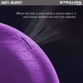 4 - Strauss Round Shape Anti Burst Gym Exercise Ball with Pump, Purple 85 cm