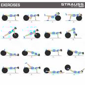 7 - Strauss Round Shape Anti Burst Gym Exercise Ball with Pump,  Red  55 cm 