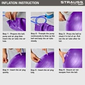8 - Strauss Stability Legs Anti Burst Gym Ball with Foot Pump,  Purple  55 cm 