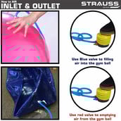 5 - Strauss Peanut Shape Anti Burst Gym Ball with Foot Pump,  Blue  95 cm 