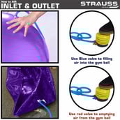 4 - Strauss Peanut Shape Anti Burst Gym Ball with Foot Pump,  Purple  95 cm 