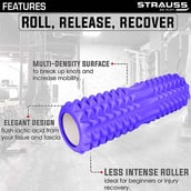 2 - Strauss Grid Yoga Massage Foam Roller,  Purple  33cm 