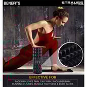 6 - Strauss Grid Yoga Massage Foam Roller,  Black  33cm 