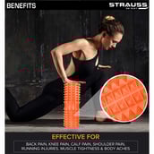 6 - Strauss Grid Yoga Massage Foam Roller,  Orange  33cm 