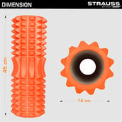 3 - Strauss Grid Yoga Massage Foam Roller,  Orange  45cm 