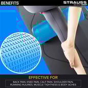 3 - Strauss Standard Yoga Massage Eva Foam Roller, Blue 30cm