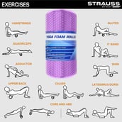 5 - Strauss Standard Yoga Massage Eva Foam Roller,  Purple  30cm 