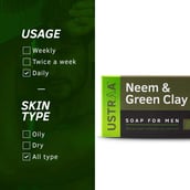 6 - Ustraa Neem & Green Clay Soap (Pack of 8), 100 g for Men