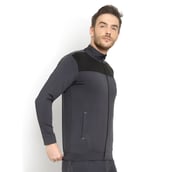 2 - John Ally Color block Jacket with Two Side Zipper Pocket, Grey 2XL