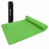 1 - Strauss Anti Skid EVA Yoga Mat with Carry Bag, Green 8mm