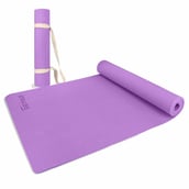 1 - Strauss Anti Skid EVA Yoga Mat with Carry Strap,  Purple  8mm 