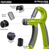 2 - Strauss Adjustable Hand Grip Strengthener,  Black and Green 
