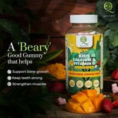 Qaadu Kids Calcium & Vitamin D,  60 gummies  Mango & Strawberry 